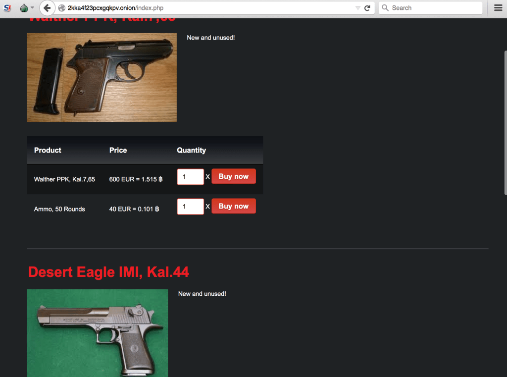 IntelliAgg Dark Web guns