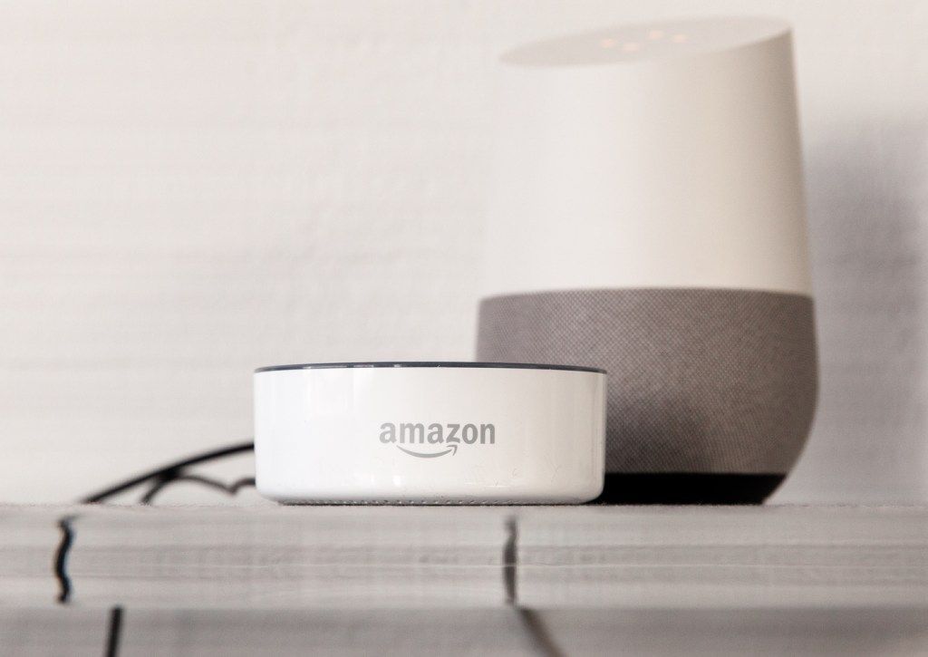 The Amazon Echo Dot and Google Home devices are "always on," to listen for your commands. But that may not suit everybody's privacy needs. Photo by Seth Rosenblatt/The Parallax.